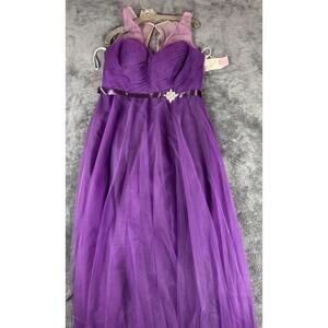 DaVinci Bridal Bridesmaid Women’s Formal Gown Dress Eggplant Wedding Long Sz 16